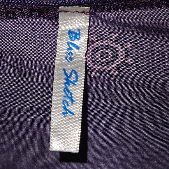 Blue Sketch Purple Top V Neck Belted - Picture 4 of 5